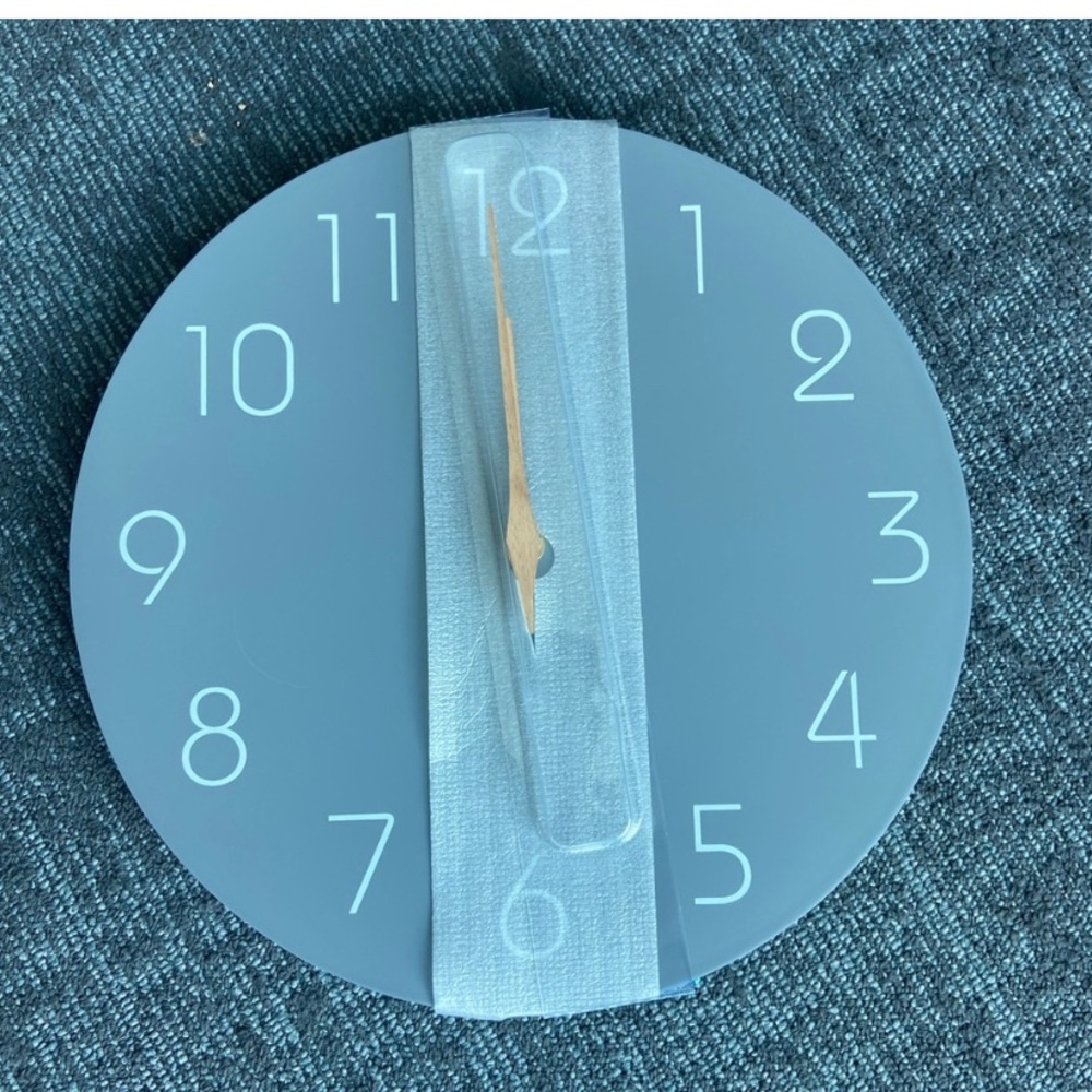 Gray wall clock 12in around new